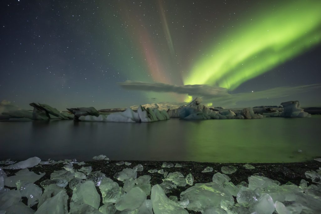 Aurora boreal na Islândia