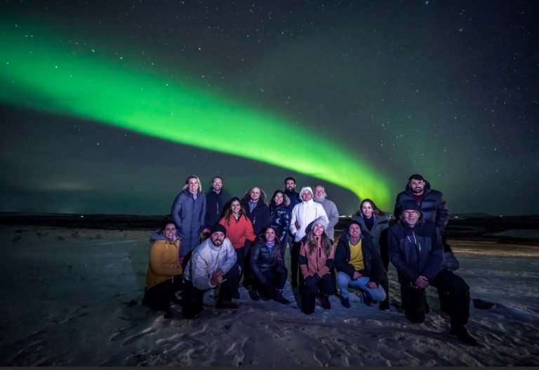 Aurora boreal na Islândia.