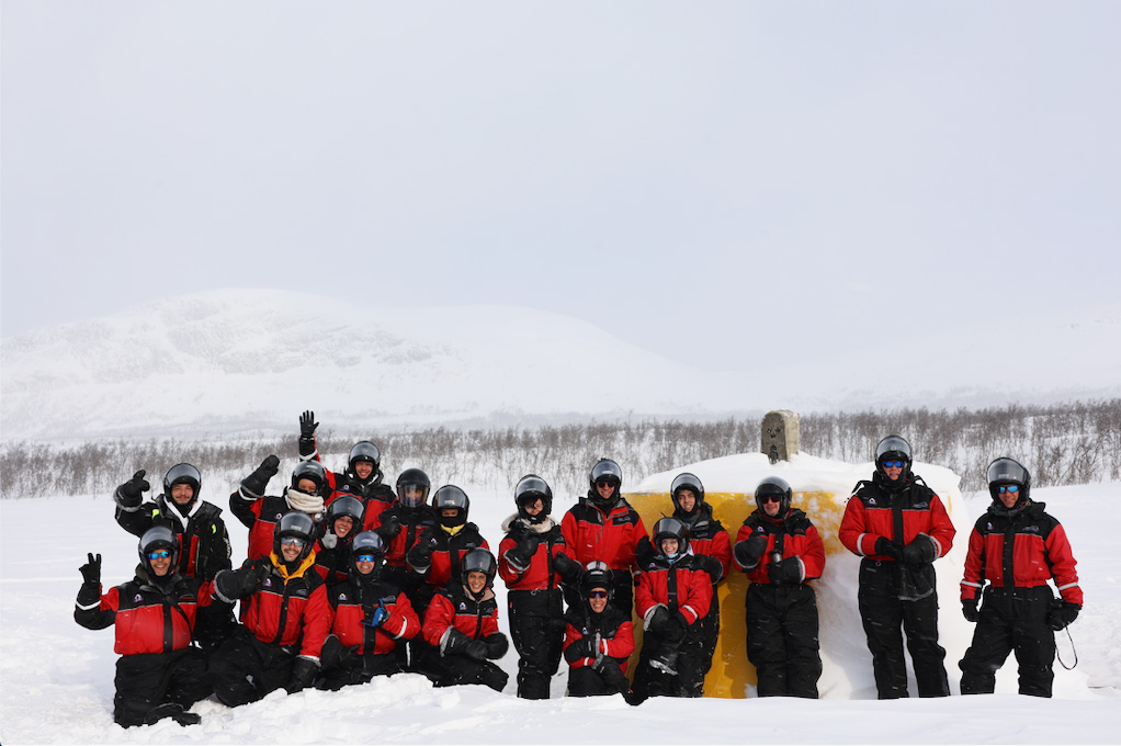 Viajantes da Expedição Ártico na tríplice fronteira: Noruega, Suécia e Finlândia