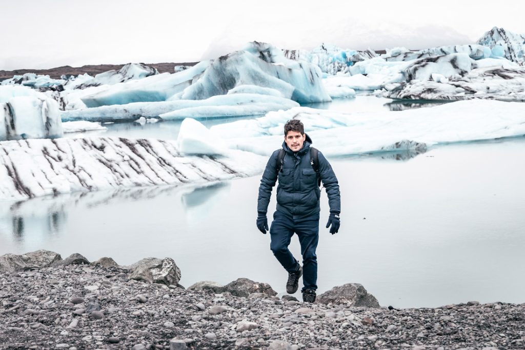 Henrique Fonseca em um  Lago Glacial na Islândia